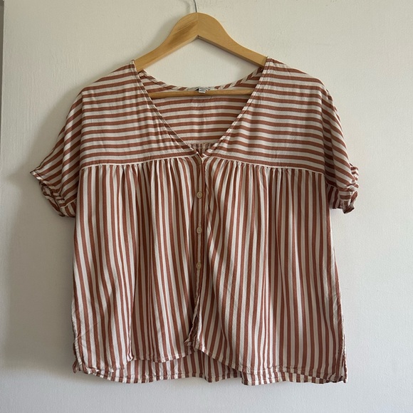Madewell Rhyme Button-Front Top in Stripe Play Blouse size XXS EUC - Picture 5 of 11